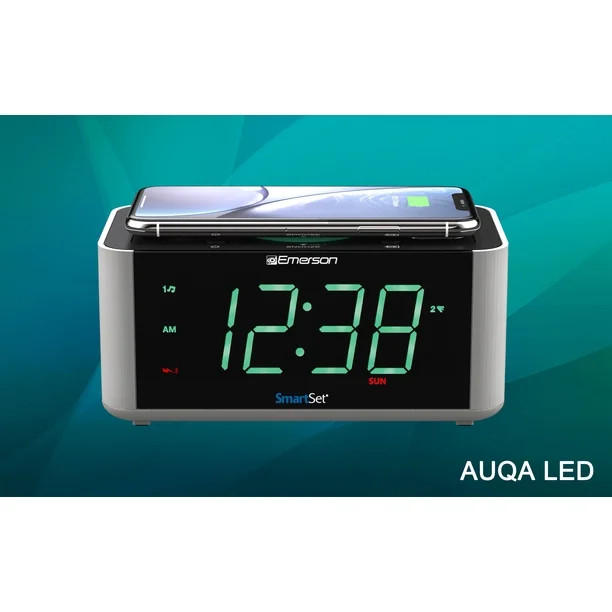 Emerson Alarm Clock Radio and Wireless Charger with Bluetooth, Compatible with iPhone XS Max/XR/X... | Walmart (US)
