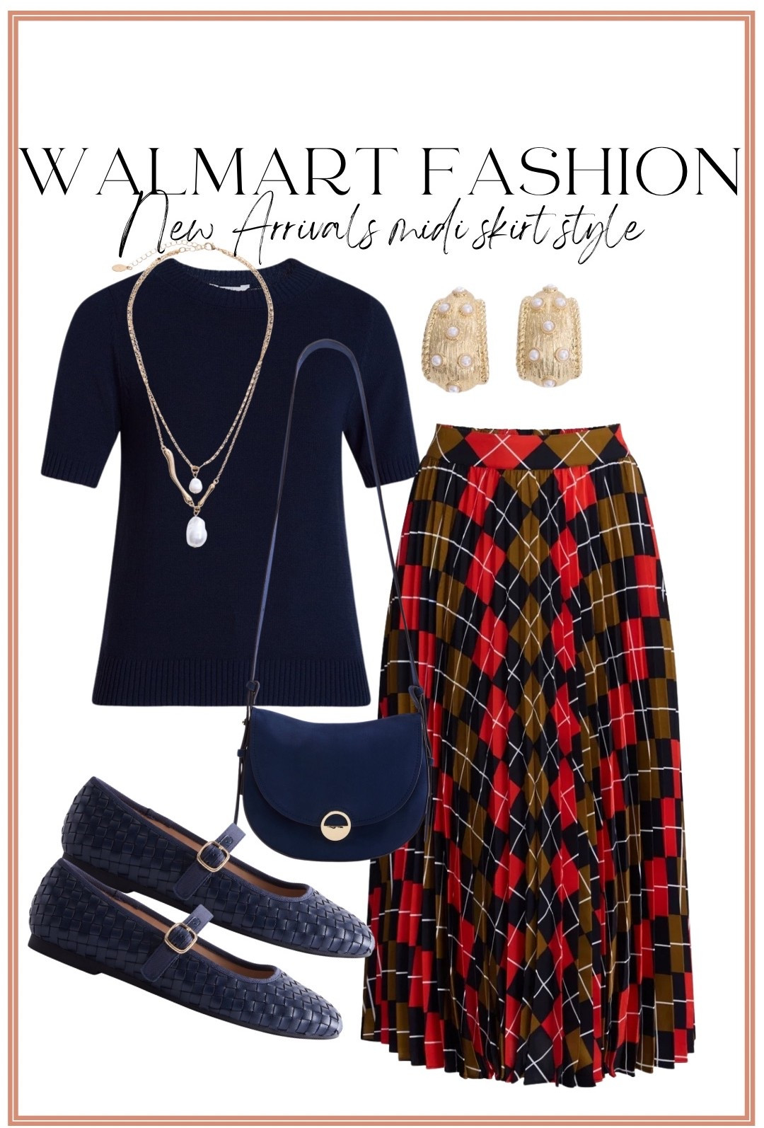 Walmart fall fashion is SO good right now! 🍂 This new plaid midi skirt immediately caught my eye—the colors are gorgeous for fall and I love it paired with a classic navy short sleeve sweater. Add woven Mary Jane flats, a navy bag and gold jewelry for the prettiest polished fall outfit! This entire look has such an elevated, preppy feel without the higher-end price tag. So many good new Walmart fashion arrivals right now!

#walmartfashion #walmartfinds #walmartstyle #walmartnewarrivals #fallfashion #falloutfit #affordablefashion #affordablestyle #midskirt #preppystyle #fallstyle #walmartoutfit #outfitinspiration #everydaystyle

#LTKootd #LTKPetite