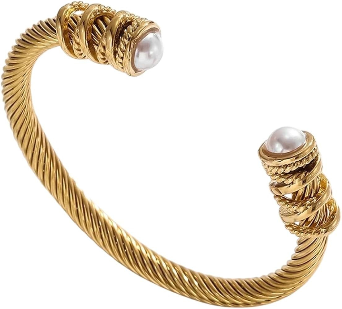 New 2026 High Chain Link Charm Open Cuff Bangles Stainless Steel Men Women Sporty Fashion Bracele... | Amazon (US)