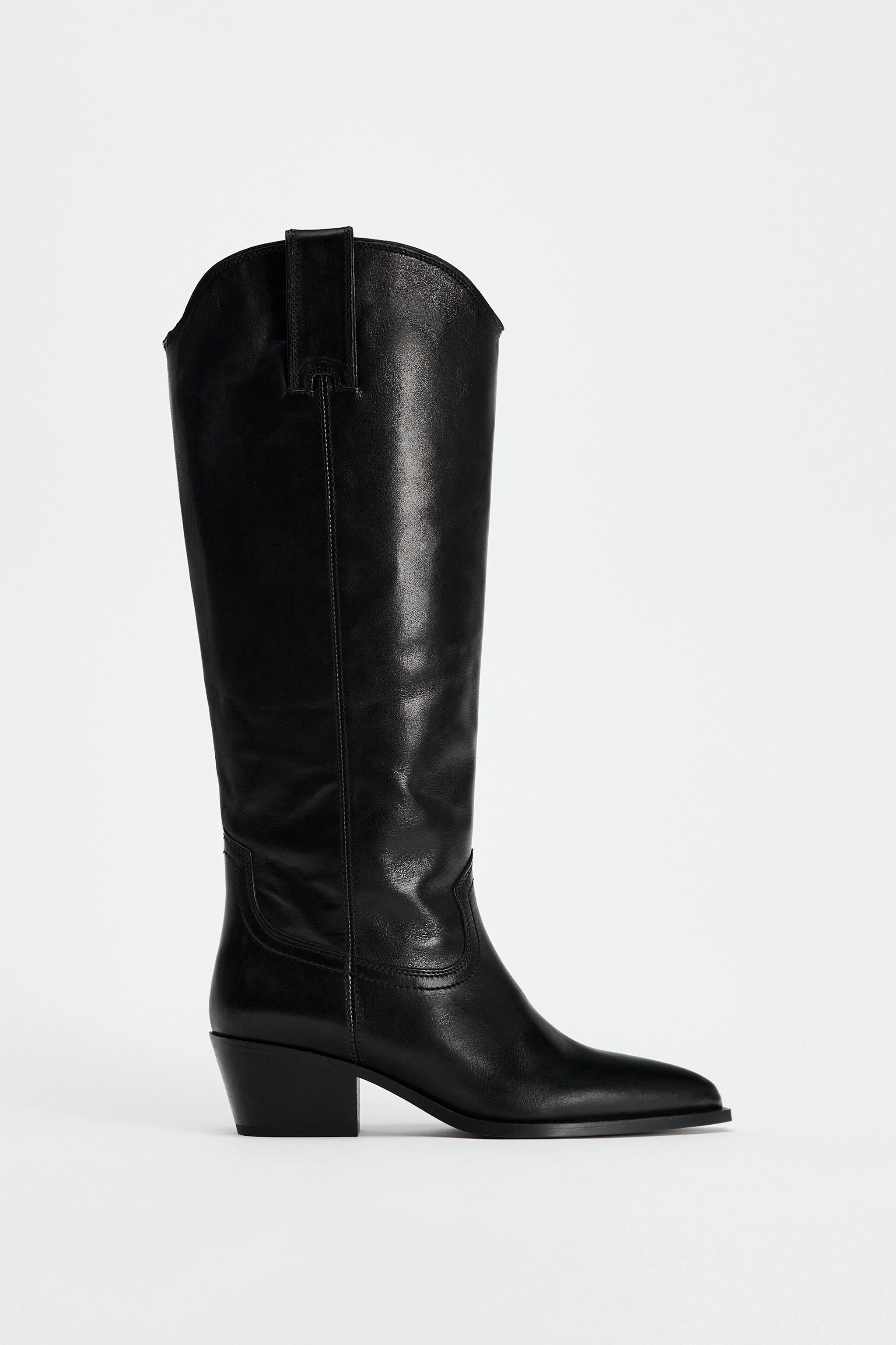 LEATHER COWBOY BOOTS | Zara US