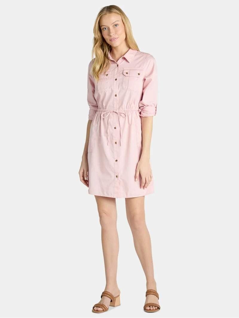 Time and Tru Women's Structured Utility Shirtdress, XS-XXXL | Walmart (US)