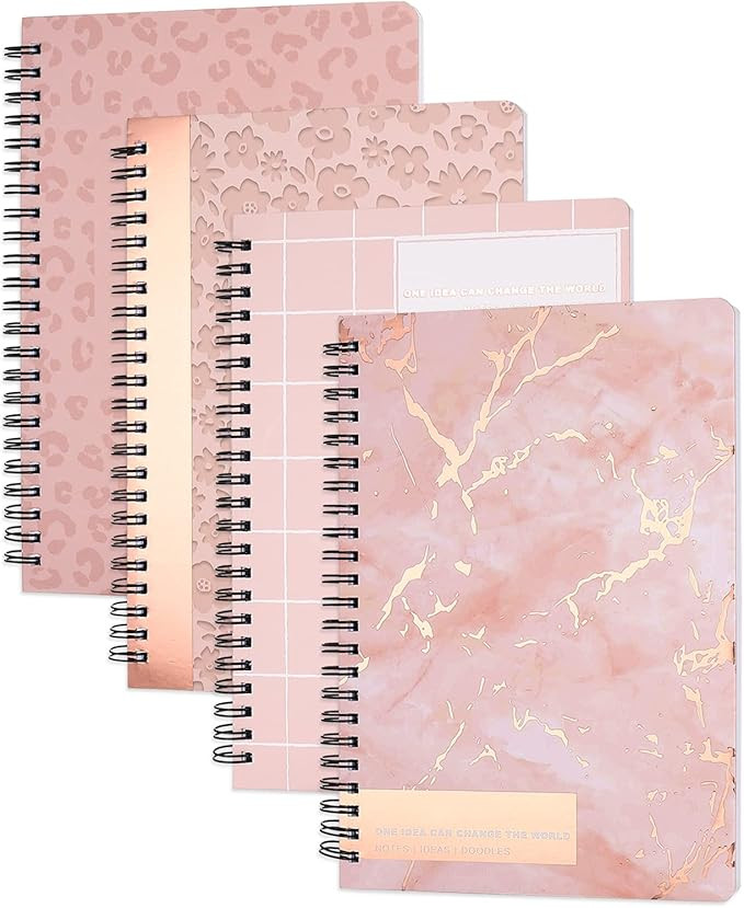 4 Pcs Writing Journal 6 × 8 Inch, Wide Ruled Notebooks Marble Cover, 80 Sheets/160 Pages, A5 Siz... | Amazon (US)