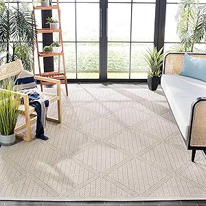 SAFAVIEH Bermuda Collection Area Rug - 8' x 10', Cream & Beige, Non-Shedding & Easy Care, Machine... | Amazon (US)