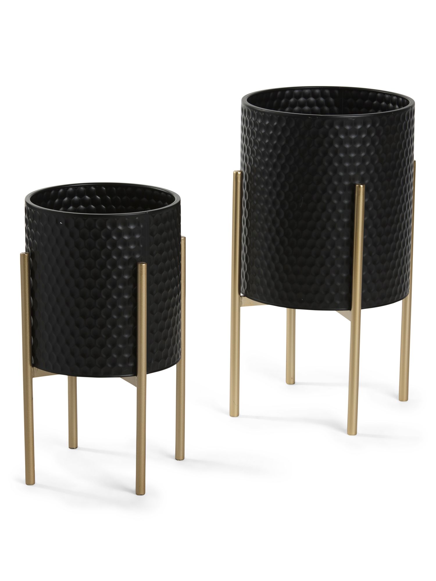 Set Of 2 Honeycomb Planters On Metal Stands | TJ Maxx