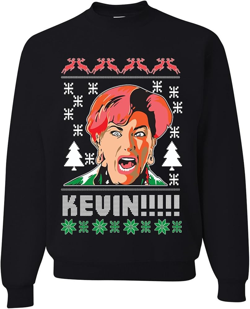wild custom apparel Home Alone Kevin! Missing Ugly Christmas Sweater Crewneck Sweatshirt | Amazon (US)