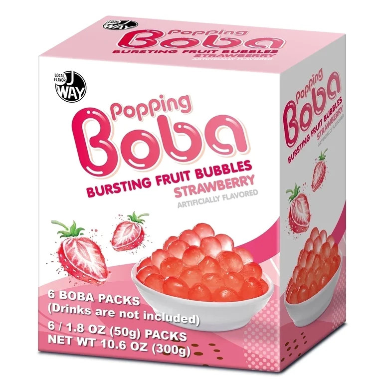 J WAY Bursting Popping Strawberry Boba Pearls, 6 Pack, 1.8oz | Walmart (US)