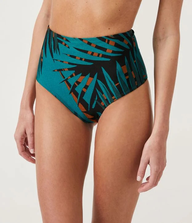 Biquíni Calcinha Hot Pants em Poliamida com Estampa de Folhagens Verde | Renner (BR)