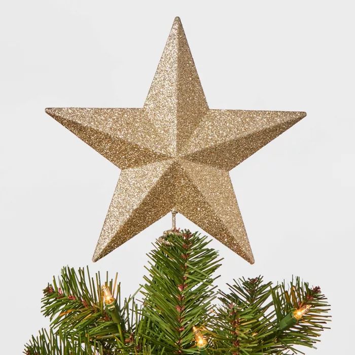 8.5in Unlit Glitter Star Tree Topper Gold - Wondershop™ | Target