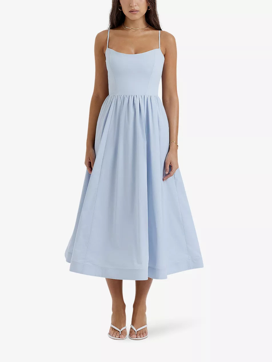 Lolita scoop-neck stretch cotton-blend midi dress | Selfridges