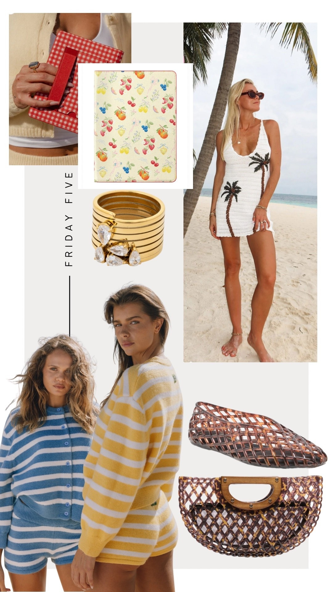Friday Five 3-13-26
-
1. Show Me Your Mumu Crochet Beach Dress 
2. Dolce Vita Jelly Shoes and Bag 
3. Bracha Ring 
4. Daily Drills Striped Set
5. Stori Cases (kindle case) - code: WildOne (linked in my IG bio! 



#LTKTravel #LTKootd
