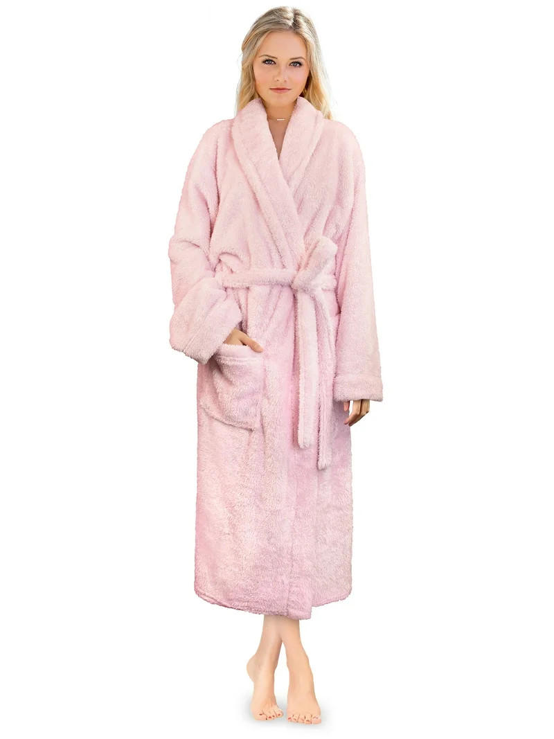PAVILIA Premium Womens Plush Soft Robe Fluffy, Warm, Fleece Sherpa Shaggy Bathrobe (2XL/3XL, Ligh... | Walmart (US)