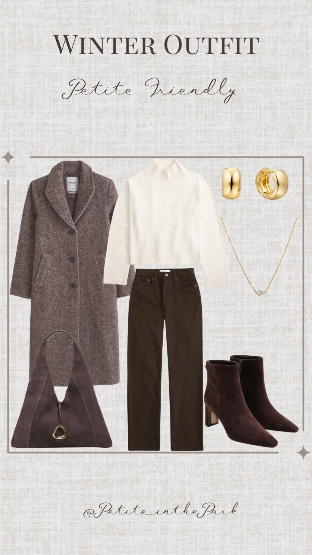 Winter petite outfit  

Winter outfit, winter trends, casual winter outfit, petite winter outfit, winter fashion, winter style, petite style, petite winter style, casual petite outfit, minimal outfit, minimal winter outfit, long coat, tan coat, petite coat, white sweater, white top , high waisted pants , petite pants , boots, brown boots, suede boots, shoulder bag, leather bag, brown bag, brown purse, gold earrings, gold hoop earrings, gold necklace, minimal jewelry  #casualoutfit #petiteoutifts #winteroutfits #winteroutfits2025 #wintertrends 

#LTKSeasonal #LTKootd #LTKPetite