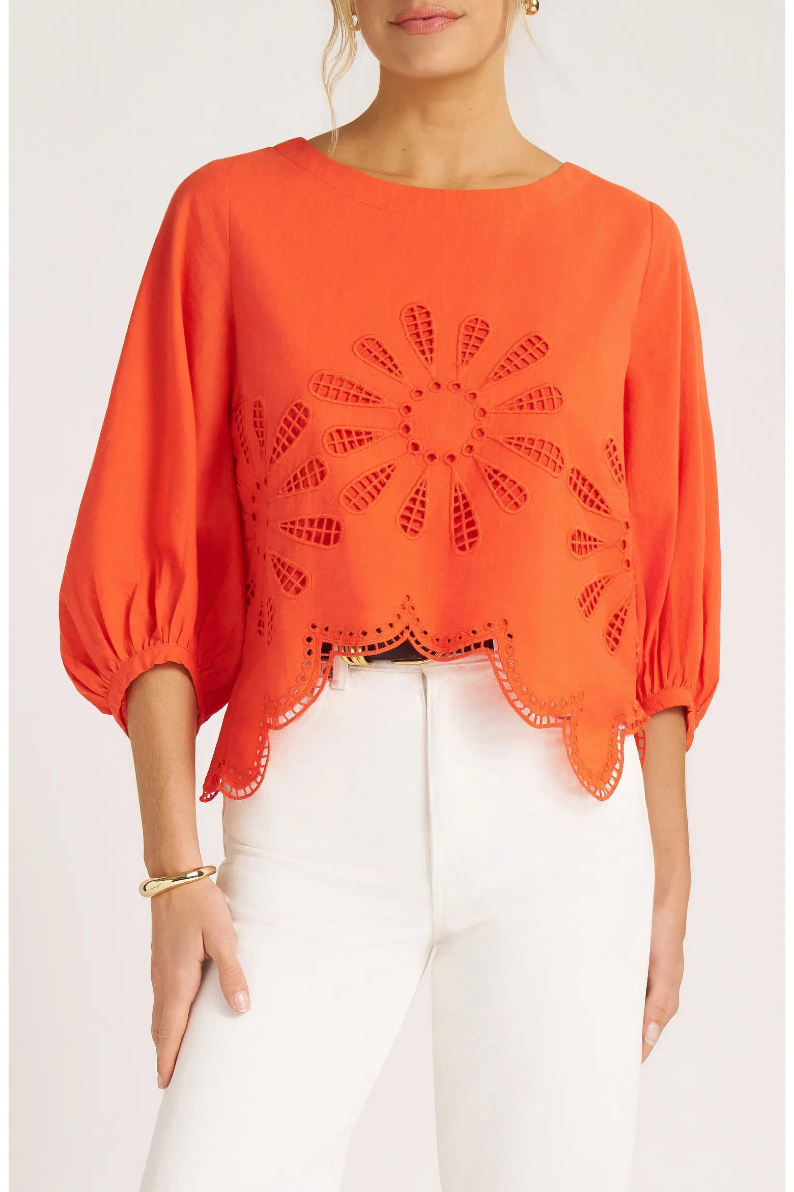 Indie Eyelet Bubble Sleeve Top (Women) | Nordstrom | Nordstrom