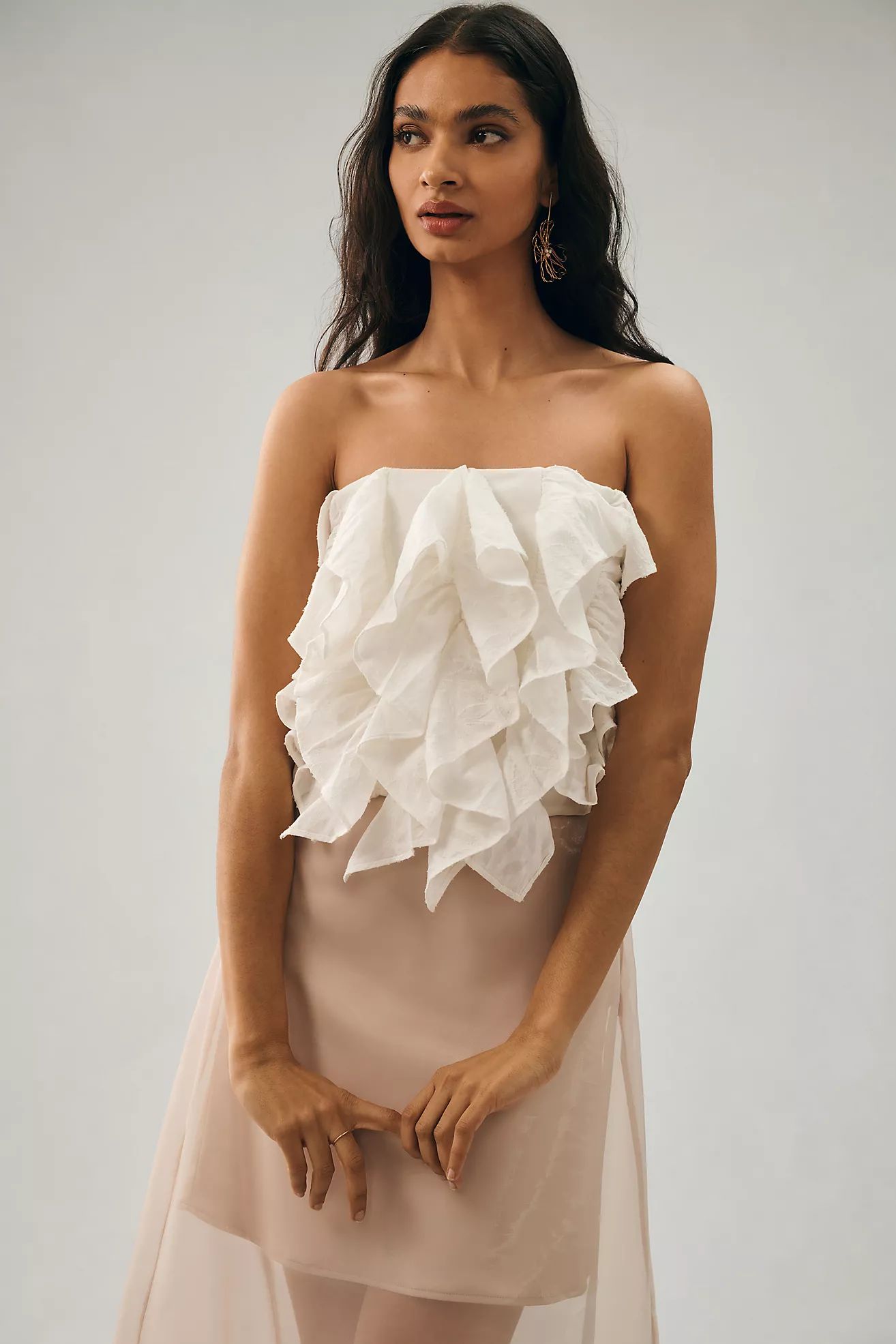 By Anthropologie Strapless Ruffle Top | Anthropologie (US)