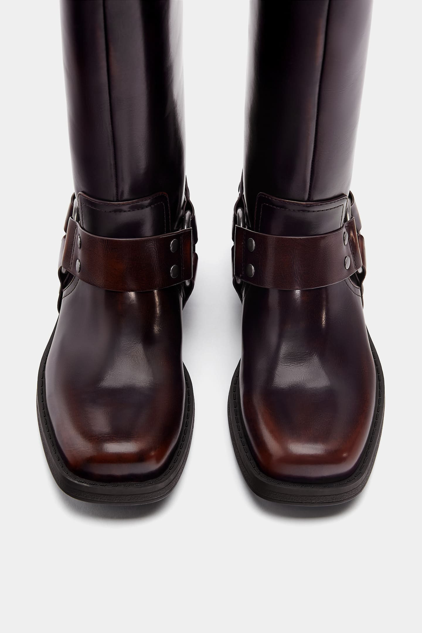 Biker ankle boots with buckles | PULL and BEAR UK