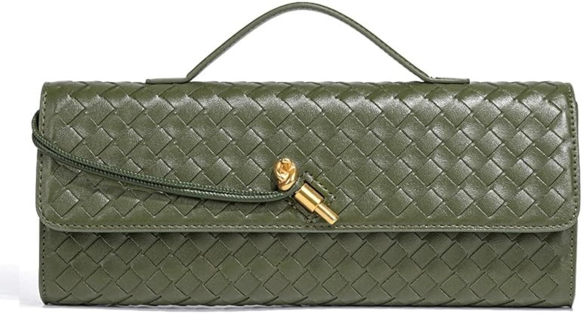 Women's for Woven Evening Bags Vegan Leather Clutch Handbags, Trendy Crossbody Bag Clutch Purses | Amazon (US)