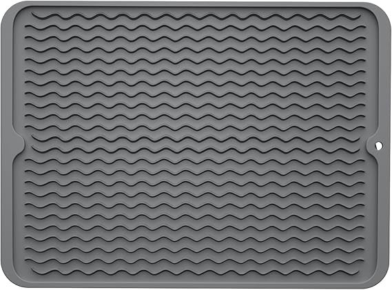 ZLR Silicone Dish Drying Mat for Kitchen Counter, Eco-Friendly Fast Dry Dish Mat, Easy Clean Mult... | Amazon (US)