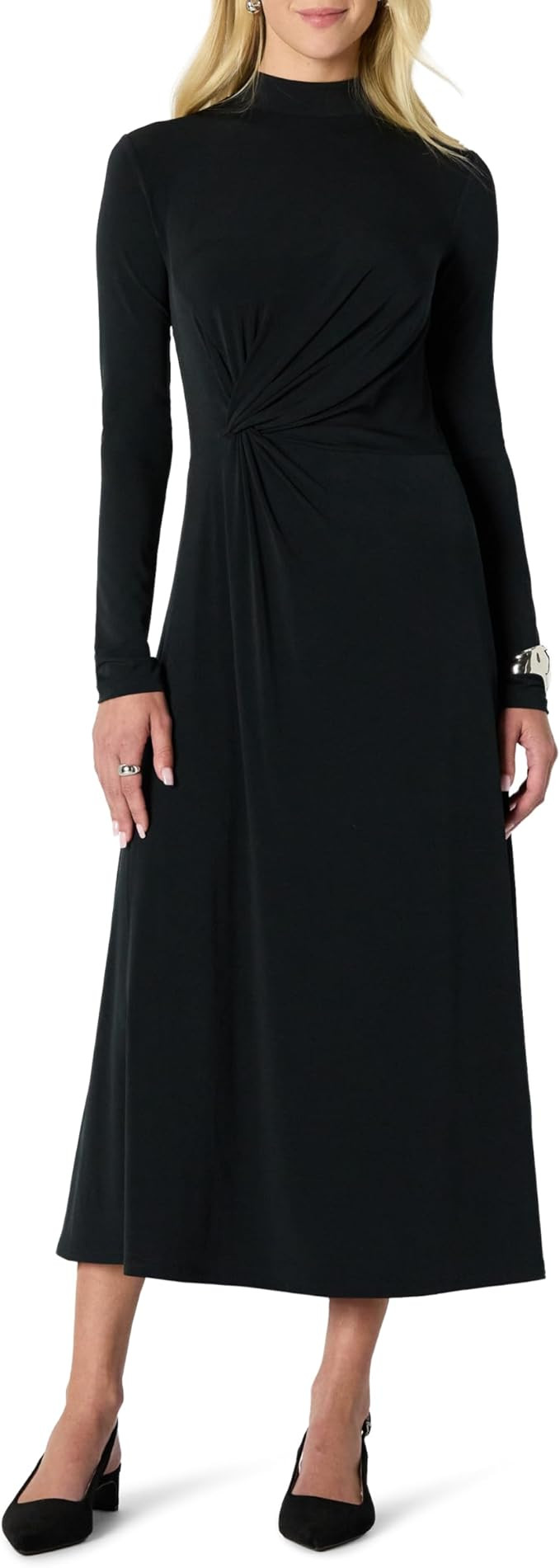 Amazon Essentials Womens Fit and Flare Long-Sleeved Short Maxi Dress | Amazon (US)