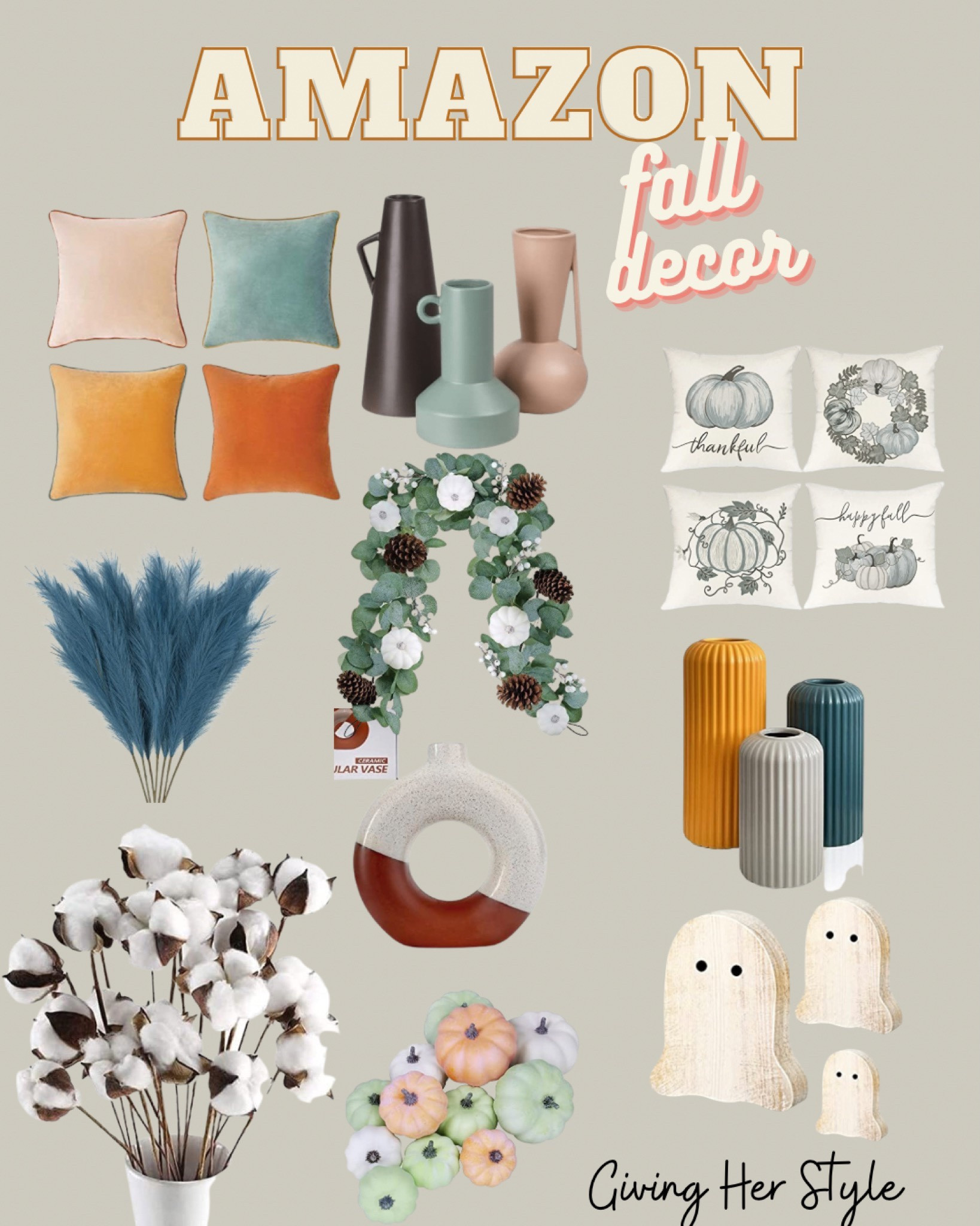 Fall decor from Amazon prime! 
| amazon | amazon home decor | amazon finds | fall decor | Halloween decor | Halloween amazon | wall decor | living room decor | modern Halloween decor | modern fall decor | neutral fall decor | best of amazon | throw pillows | pampas | vases | pumpkins | tablescape | 
#amazon #amazonprime #falldecor

#LTKSeasonal #LTKunder100 #LTKhome