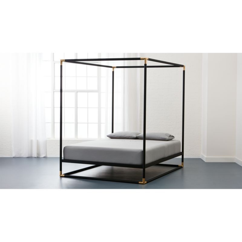 frame black metal canopy bed | CB2 | CB2