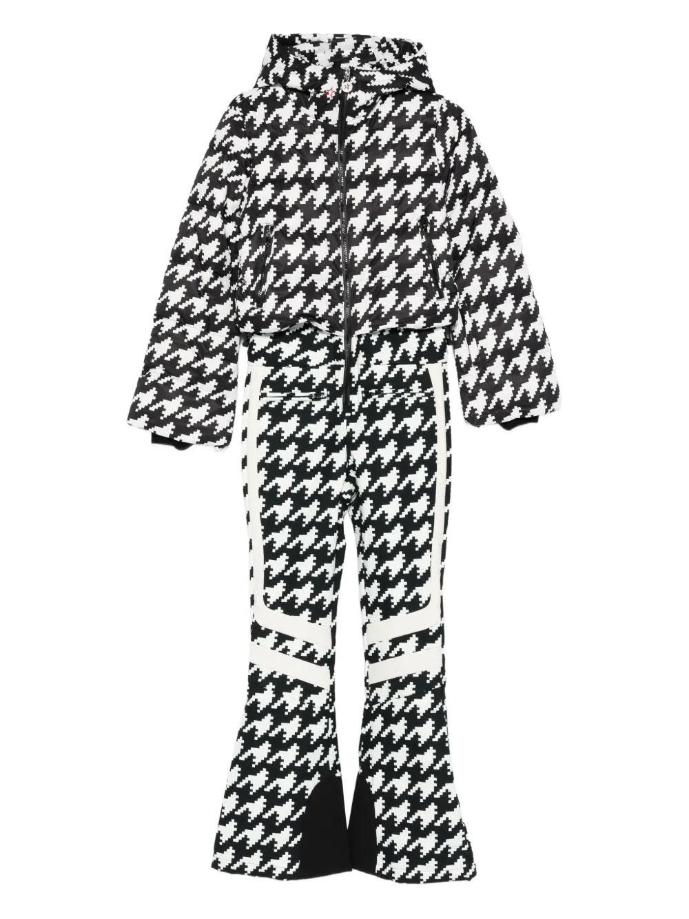 Perfect Moment Houndstooth Hooded Jumpsuit | Black | FARFETCH UK | Farfetch Global