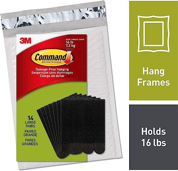 Command PH206BLK-14NA, Picture Hanging Strips, 14 Large Pairs,Black | Amazon (US)