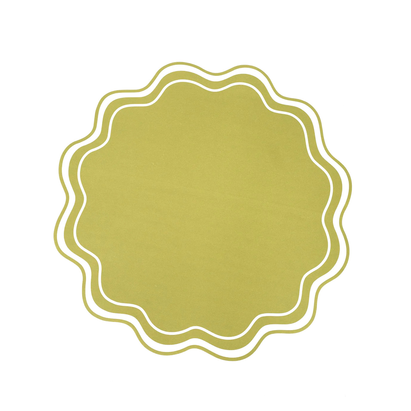 Green Wavy Scallop Paper Placemats | The Avenue