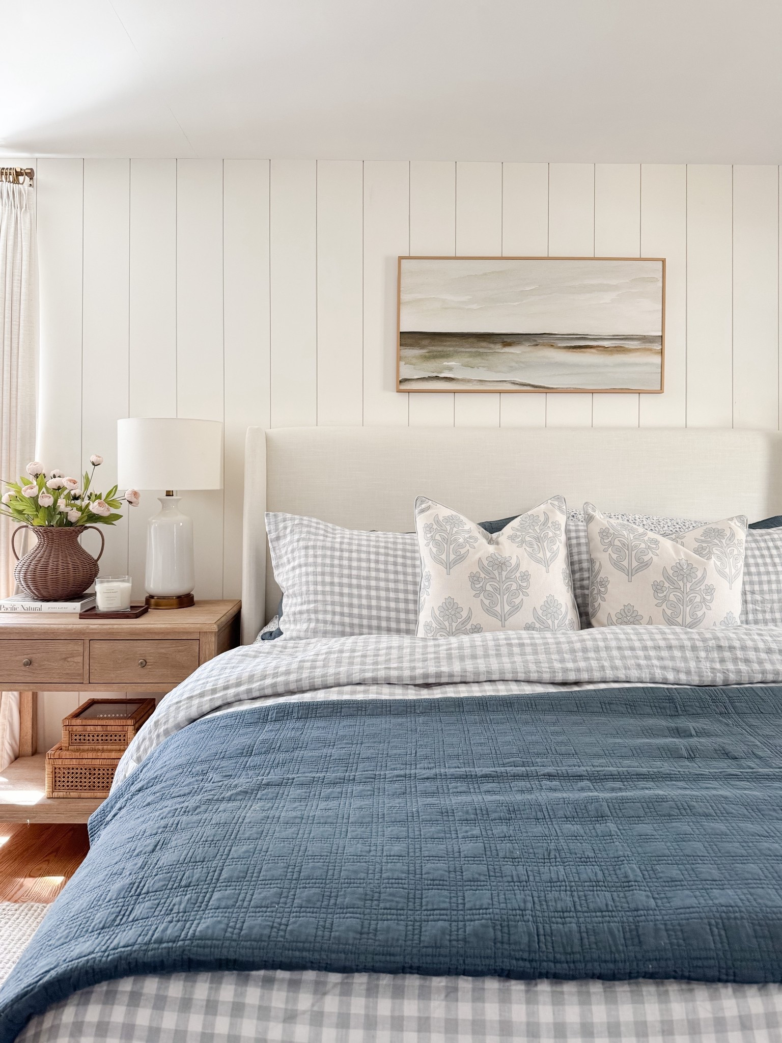 Layered coastal bedroom! This bedroom is all about relaxed layers, soft blues, and classic coastal patterns that make the space feel serene 🤍✨ 

#LTKHome