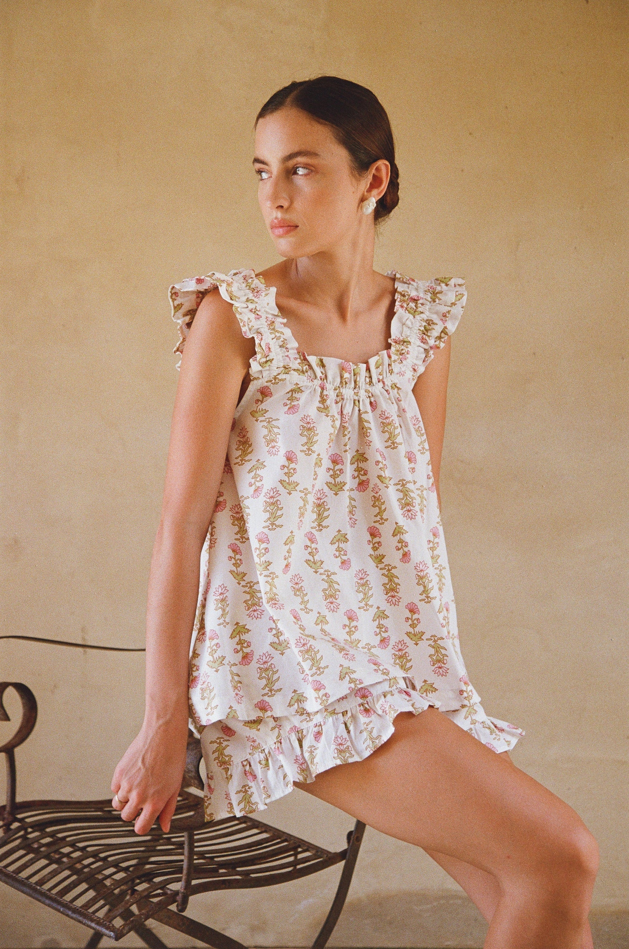 Nicolette Sleep Set - Cotton - Lotus Flower | Piyama US