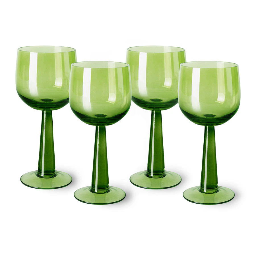 The Emeralds: Wine Glass Tall, Lime Green (set Of 4) | Trouva (Global)