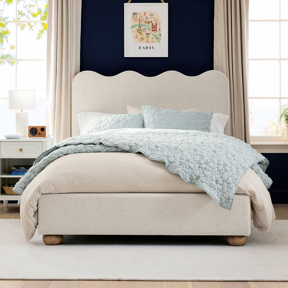 Millie Wavy Upholstered Classic Bed | Pottery Barn Teen