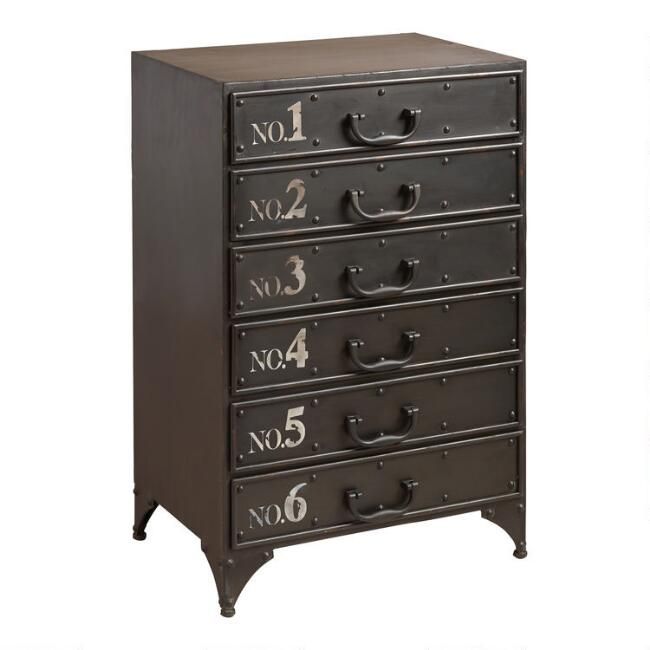 Metal Sylvia Accent Table with Numbered Drawers | World Market