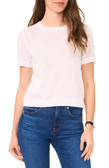 Halogen® Short Sleeve Sweater in Bright White at Nordstrom Rack, Size Large | Nordstrom Rack