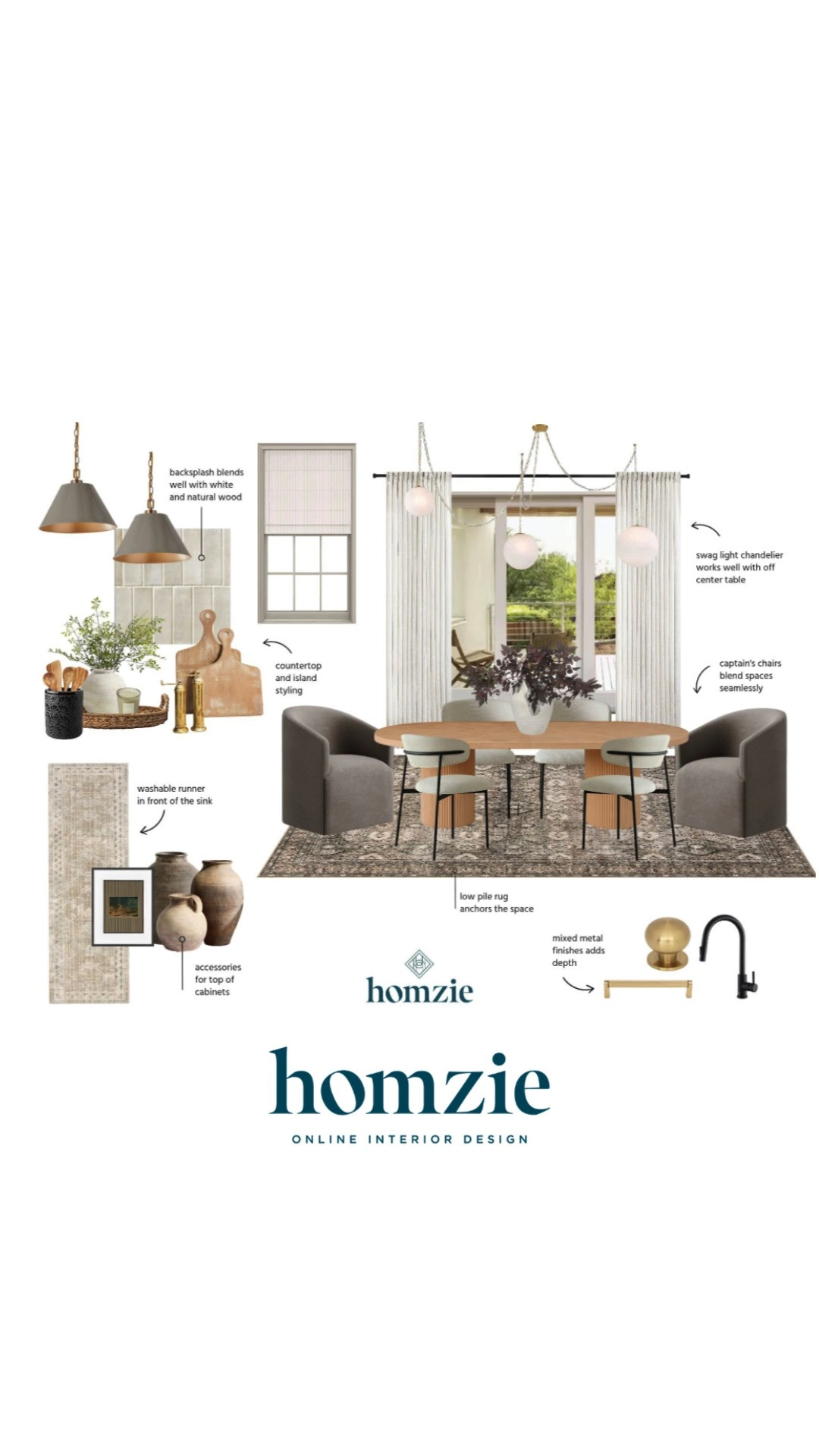 Neutral kitchen design featuring rug, lighting, pottery, wall art, curtains, dining chairs, decor, etc.

#LTKHome #LTKFinds #LTKFavorites #HomeStyleDaily 

 #LTKHome