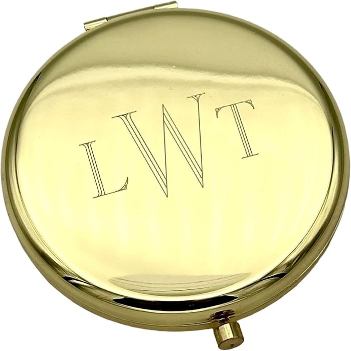 The Personal Exchange Gold Monogram Compact Mirror 2.375" Diameter | Amazon (US)