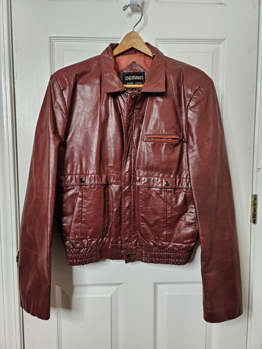 Vintage Demain Maroon/brown  Genuine Leather Jacket Size 44  | eBay | eBay US