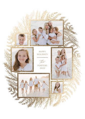 "Circlet" - Customizable Foil-pressed Holiday Cards in Brown or White by Kaydi Bishop. | Minted