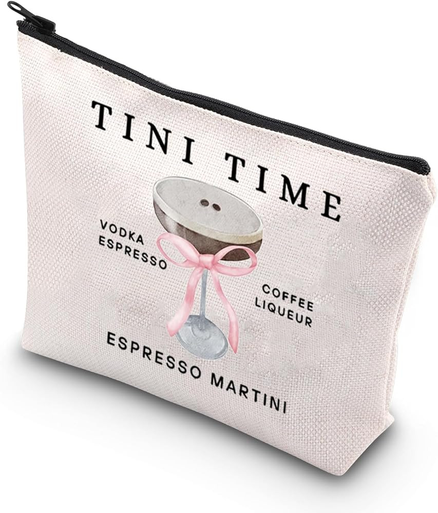 TSOTMO Espresso Martini Makeup Bag Tini Time Gift Cocktail Alcohol Martini Gift Martini Lovers Zi... | Amazon (US)