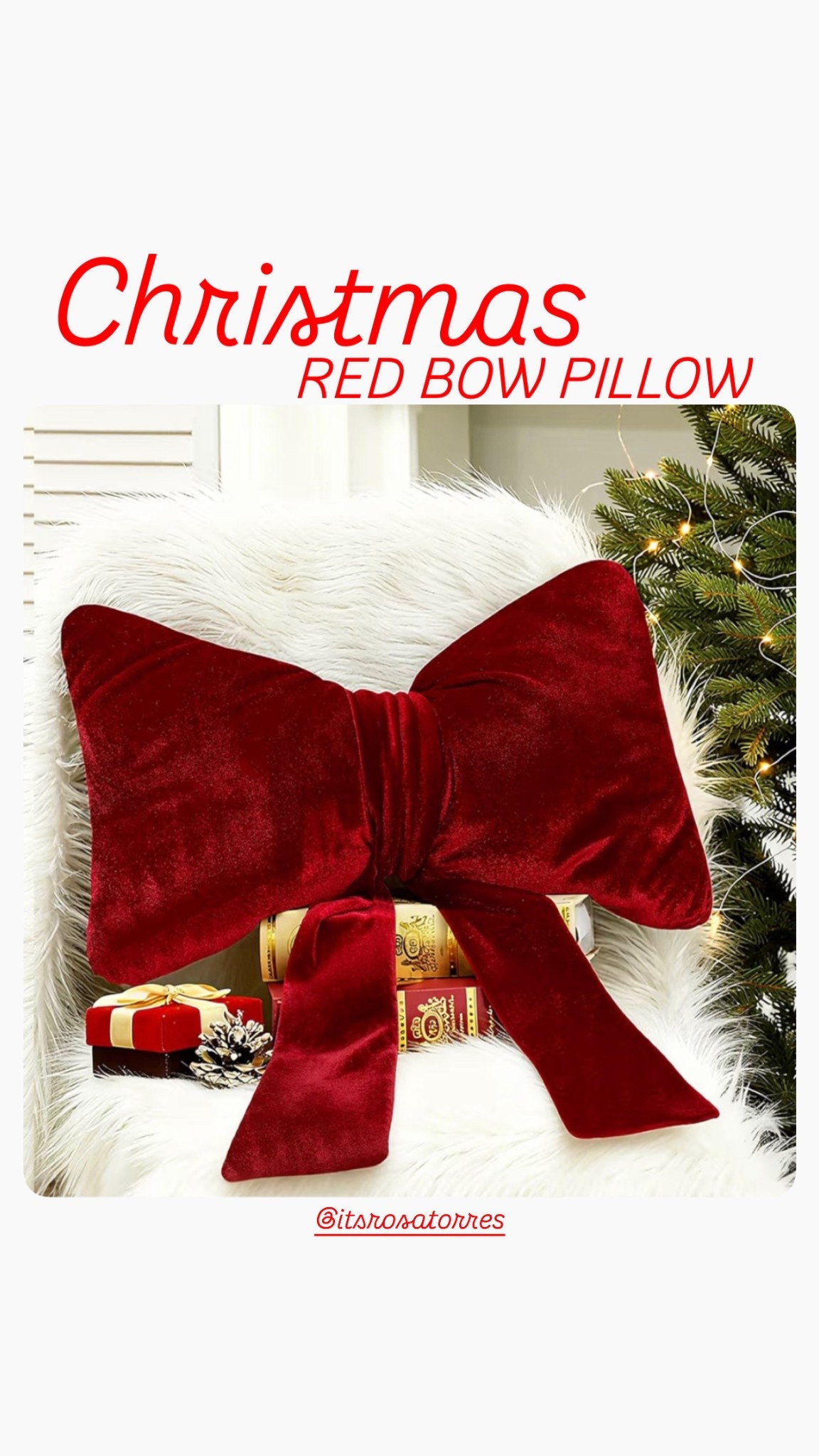 redbow hokiday pillow to style on a chairl, bedroom or just by the Christmas tree.

#LTKGiftGuide #LTKHome #LTKHoliday