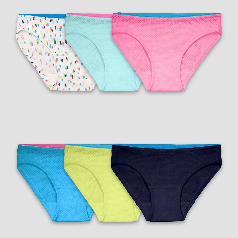 Fruit of the Loom Breathable Girls' 6pk Micro-Mesh Bikini - Colors Vary | Target