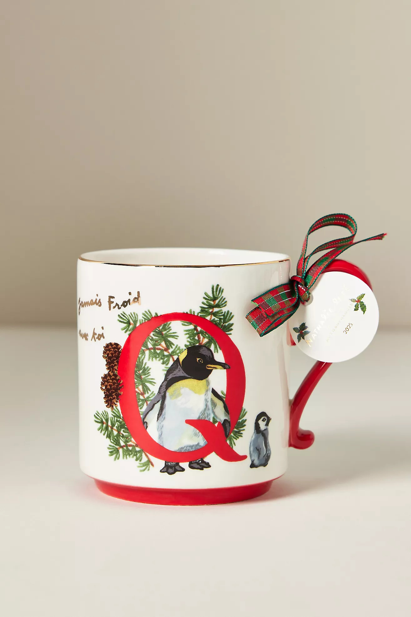 Nathalie Lete Stoneware Holiday Monogram Mug | Anthropologie (US)