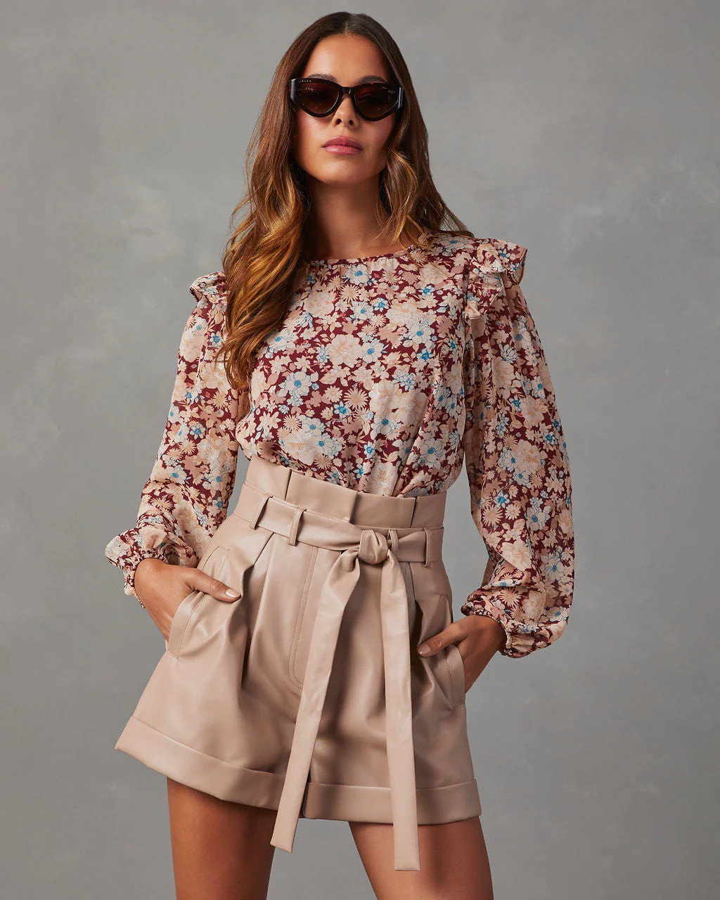 Jaimie Floral Ruffle Trim Blouse | VICI