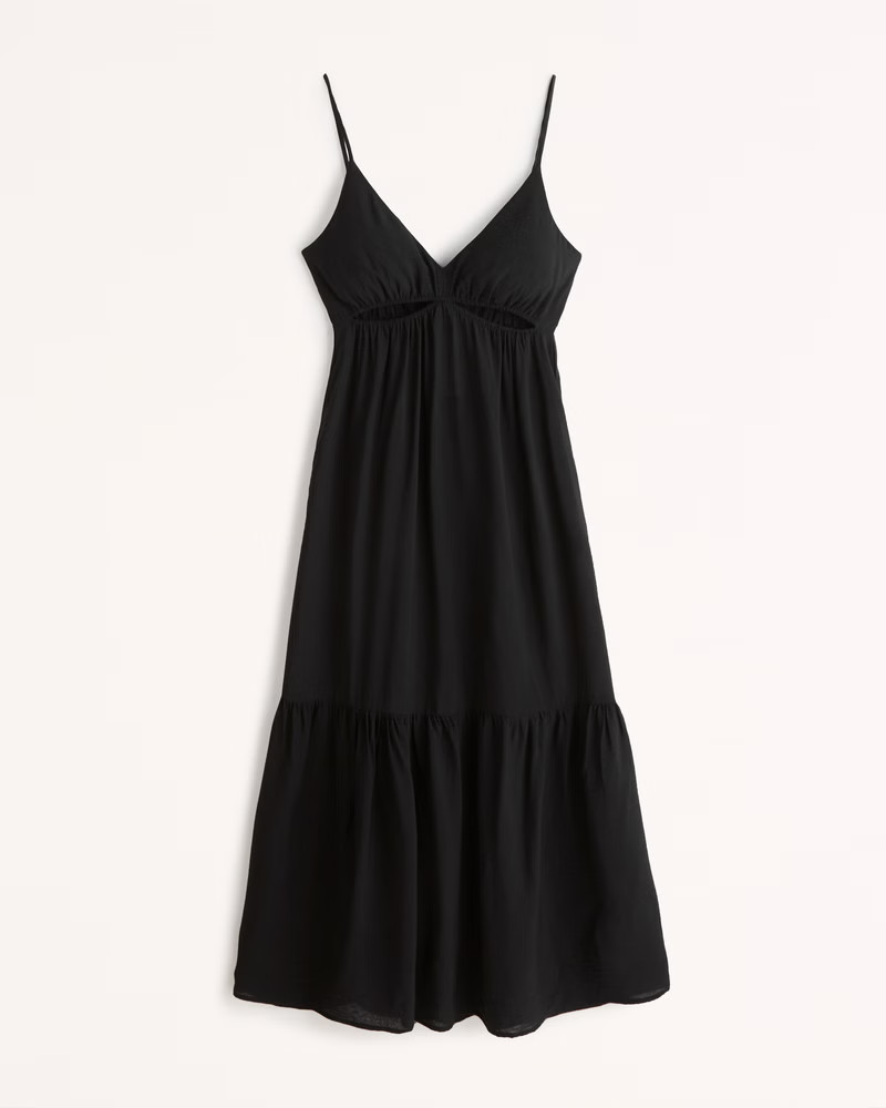 Plunge Cutout Maxi Dress | Abercrombie & Fitch (US)