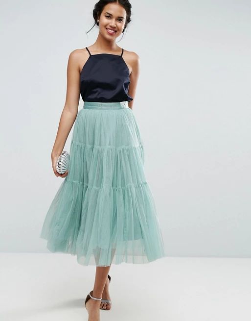 ASOS Tiered Tulle Prom Skirt with High Waisted Detail | ASOS US