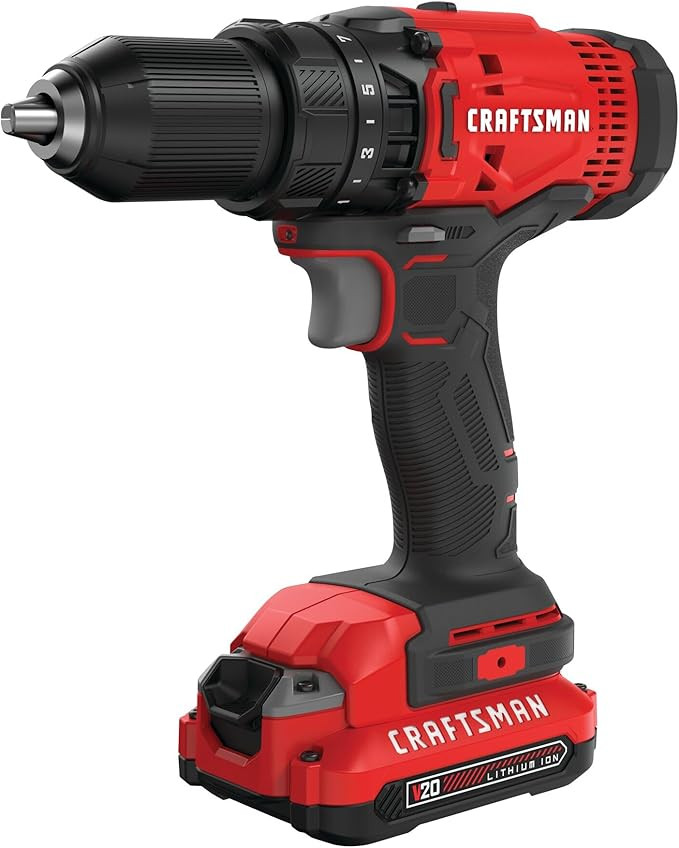 CRAFTSMAN V20 Cordless Drill/Driver Kit, 1/2 inch, Battery and Charger Included (CMCD700C1) | Amazon (US)