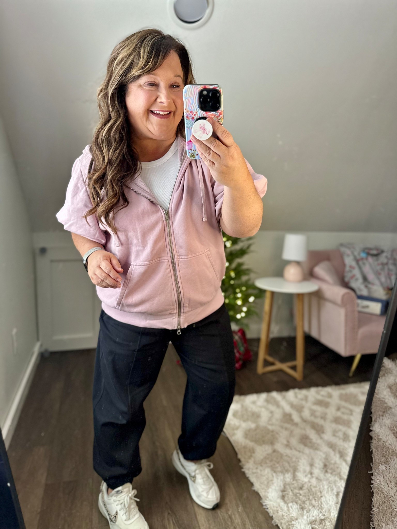 This fun little sweatshirt situation will be perfect for Spring, love the bubble sleeve. I do recommend sizing down, it runs big. 