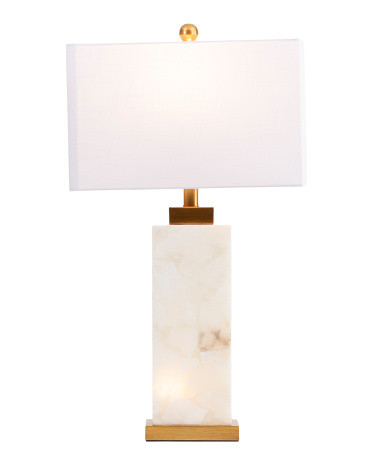 27.5in Elizabeth Alabaster Table Lamp With Nightlight Base | TJ Maxx