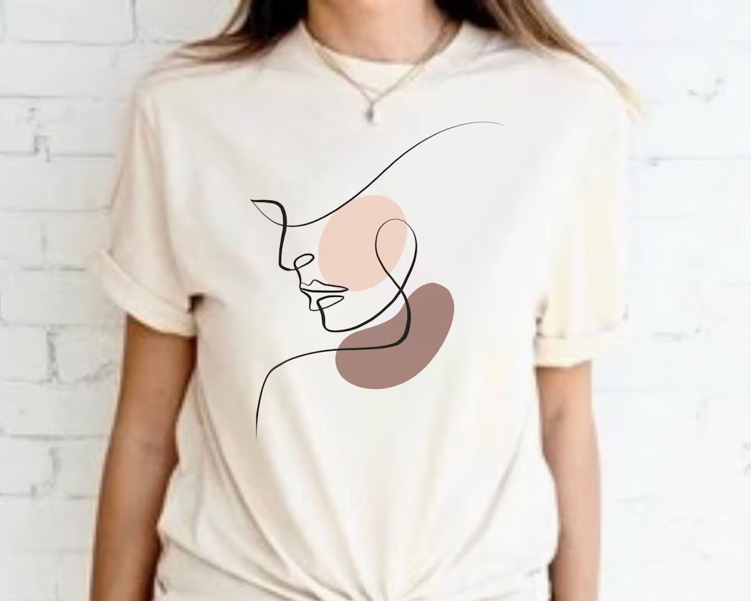 Abstract Woman Face Shirt, Face Design Line Art Drawing Tee, Minimalist Woman Face Shirt, Aesthet... | Etsy (US)