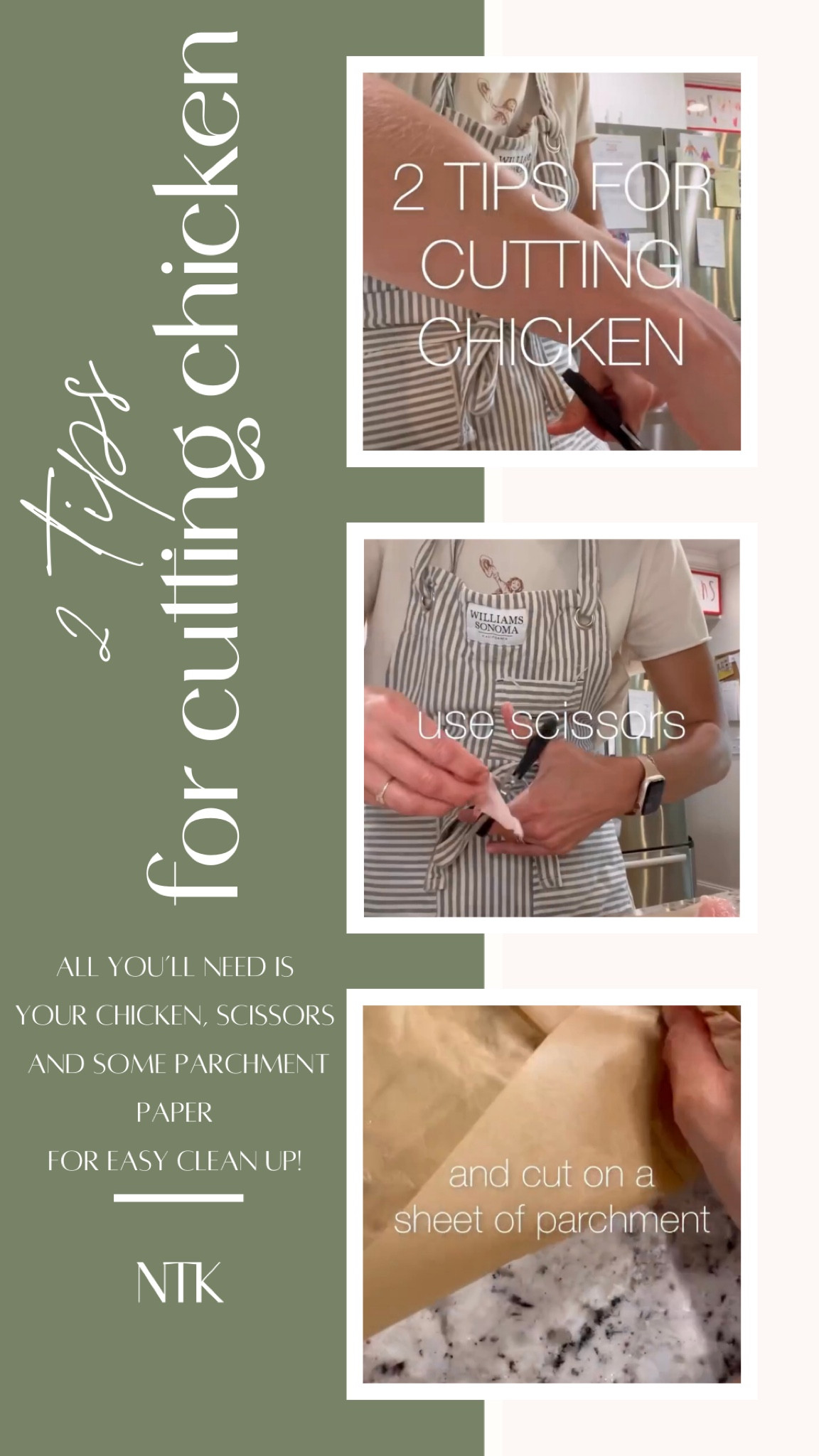 The two things I use for cutting chicken: fabric scissors (I can wash them in the dishwasher) and a sheet of parchment paper for easy clean up! 

#LTKfindsunder50