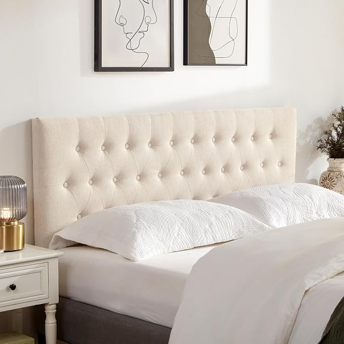 Tufted Upholstered Headboard Twin Size, Solid Wood Head Board with Durable Metal Legs, Adjustable... | Amazon (US)